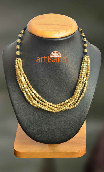 Tribal Jewellery:Necklace with bunched up golden beads