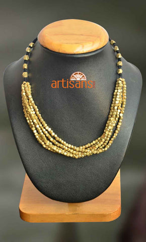 Tribal Jewellery:Necklace with bunched up golden beads