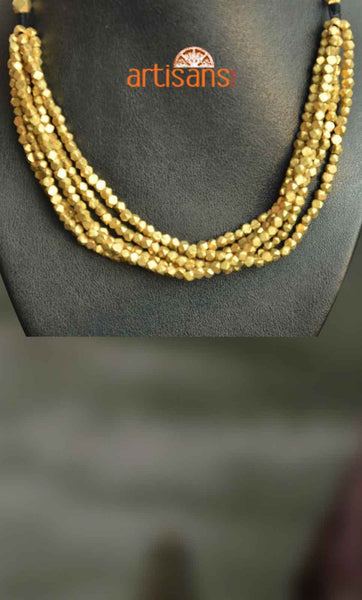 Tribal Jewellery:Necklace with bunched up golden beads