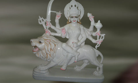 Aadya: Goddess Durga Sitting on Lion and Blessing