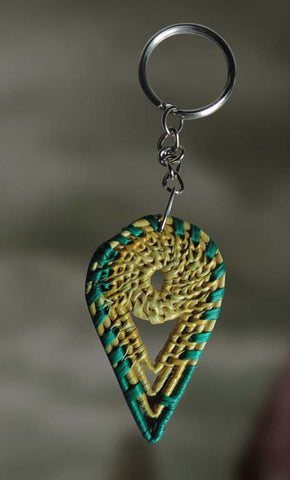 Key Ring with Blue Border