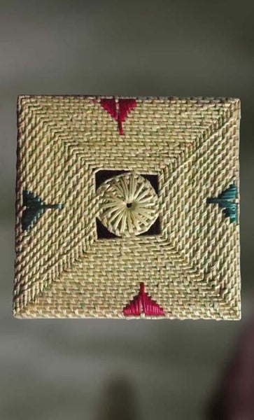 Square Box with  Cover Painted