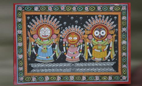 Jagannatha : Divine Experience , Pattachitra Leaf Painting