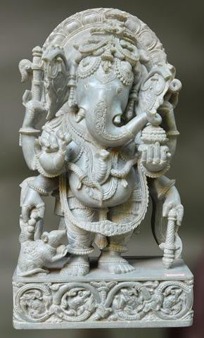 Parambrahman: The Ultimate Reality- Sand-Stone Ganesha Sculpture: