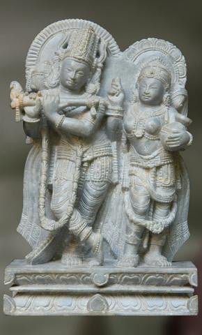 Abhedabhava:Krishna Playing Flute with Radha by His Side