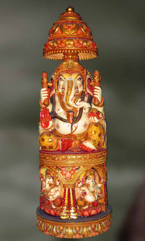 Avighna: Ganesha on a Colorful Platform under a Canopy