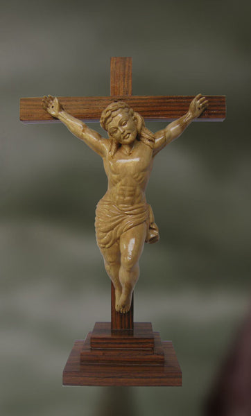 Wood sculpture of Jesus Christ on crucifixion