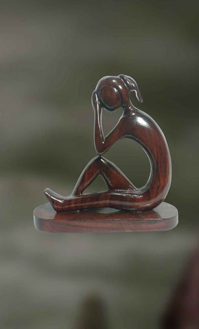 Wood sculpture of a woman 