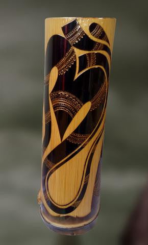 Vase : With OM Sign in Black Paint